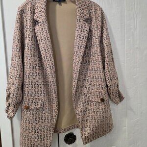 Alice Blue Tan Blazer with Notched Lapels - Medium-NWOT